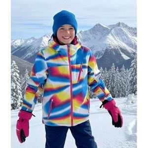 SWISS TECH Youth Boys Hooded Ski Jacket Size XL 14-16 Snowboard Colorful Tie Dye